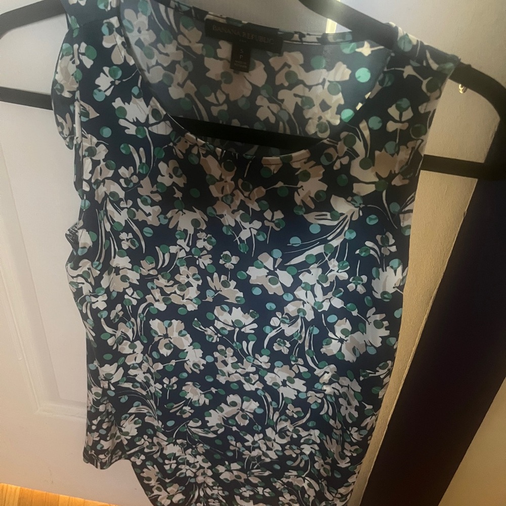 Banana Republic Floral Tank Top - Blue and White